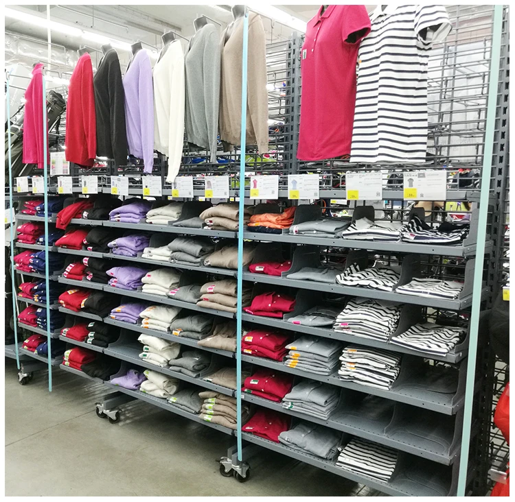 Retail Store Metal Clothing Display Shelf Stand Garment Display Racks for Garment Store