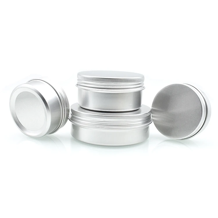 Round Cosmetic Metal Candle Container Aluminum Tin Jar For Lip Balm