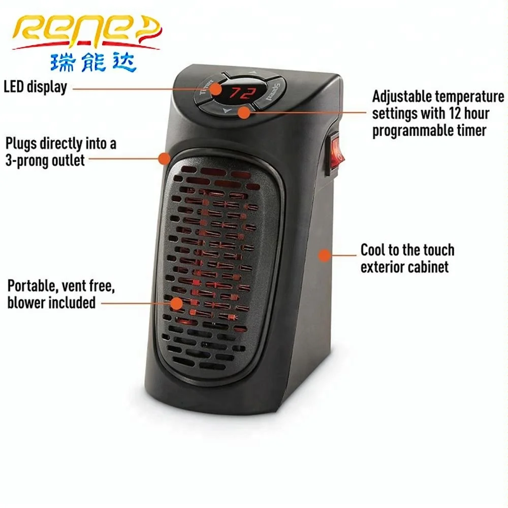 LED Mini Portable Heating Thermostat Room Wall Mount Space Fan Heater with Patent