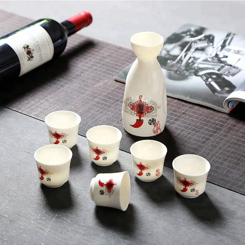 Customized Logo Ceramic Wine Set, Japanese Style Sake Set Gift