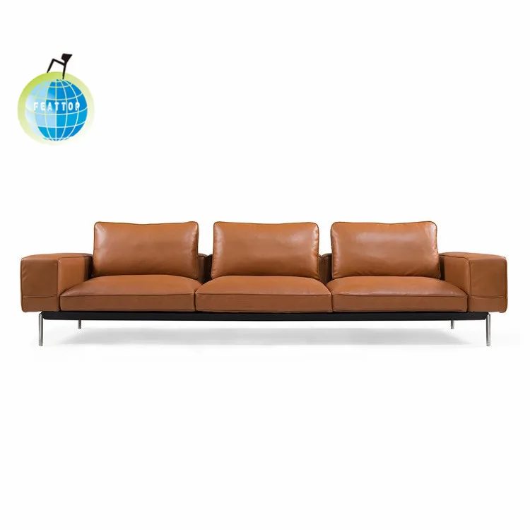 Foshan Furniture Manufacturer Three Seating Office Furniture Leather Witing Room Lounge Sofa