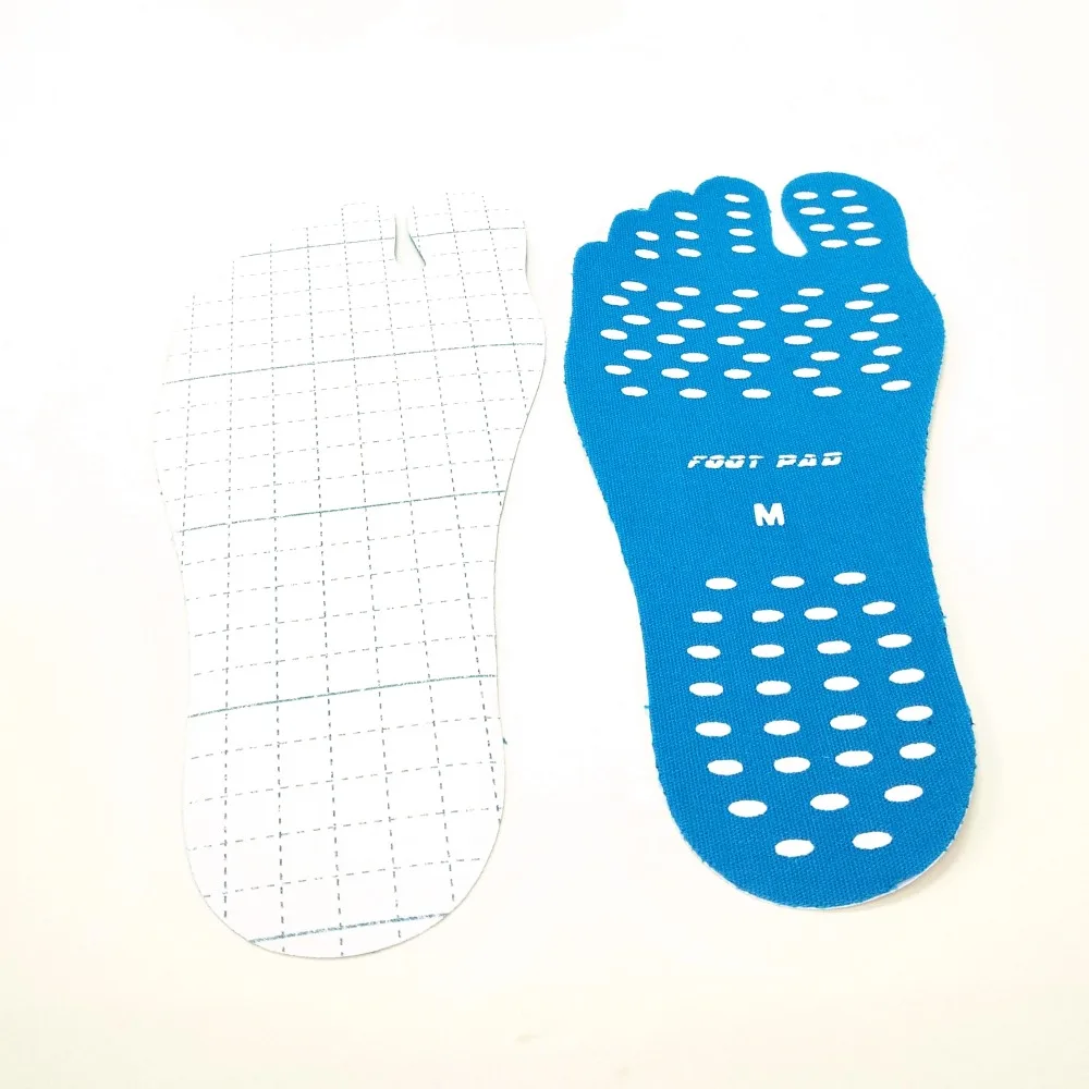 NC0084 Fabric Comfortable Anti Slip Barefoot Waterproof Adhesive Sticky Pad Insoles For Beach Plantillas adhesivas adhesivas imp