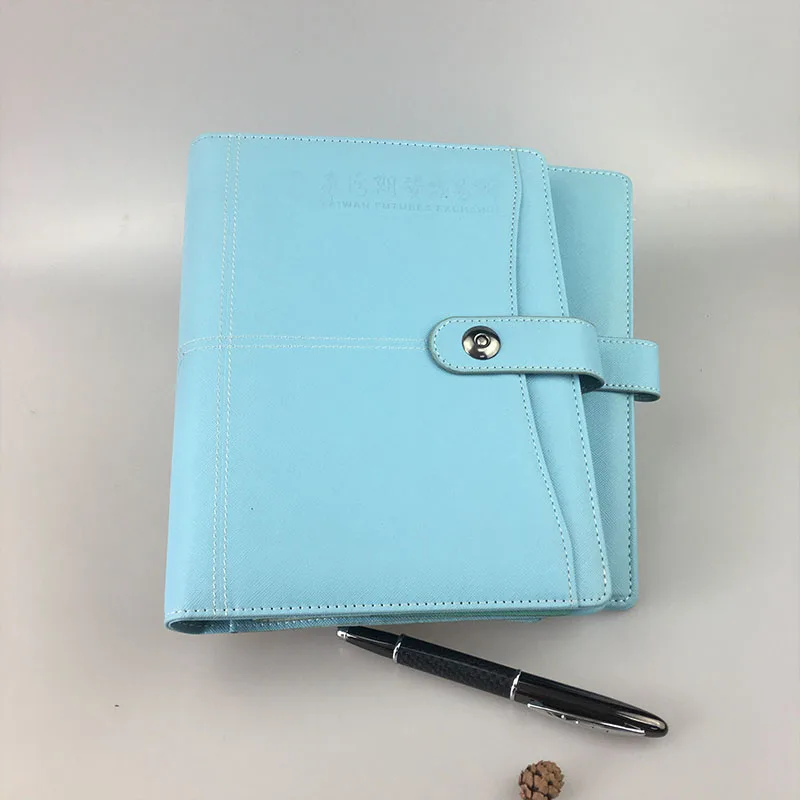 Pretty design pu leather organizer planner , hardcover organizer agendas with 6 holes ring binder