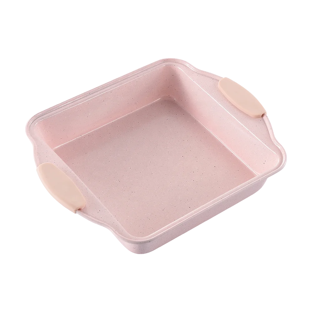 
K-532-CMC pink stone coating set bakeware carbon steel with non-stick 