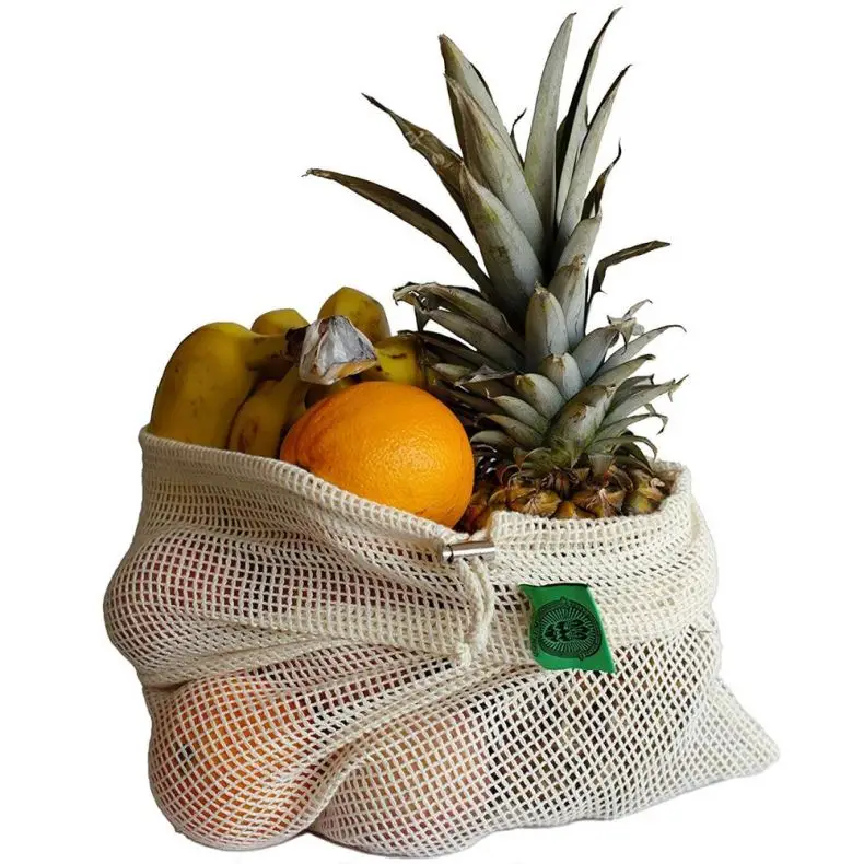 
Set of 6 Fresh Reusable Cotton Veggie Produce Organic Cotton Vegetable Mesh Bags 