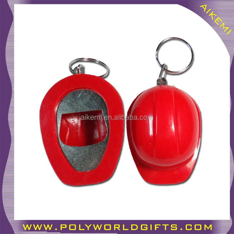 tourist souvenir plastic helmet keychain with bottle opener,plastic keyring bottle opener,plastic helmet keyring