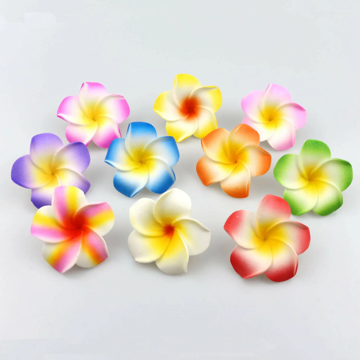 100 pcs/bag 5cm Artificial Foam Hawaiian Plumeria Frangipani Flower Head DIY Headwear hair clip Corsage flower