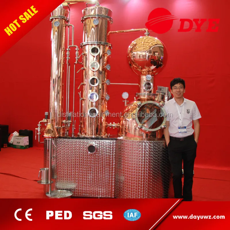 Alcohol ethanol copper alembic column gin distillation for sale