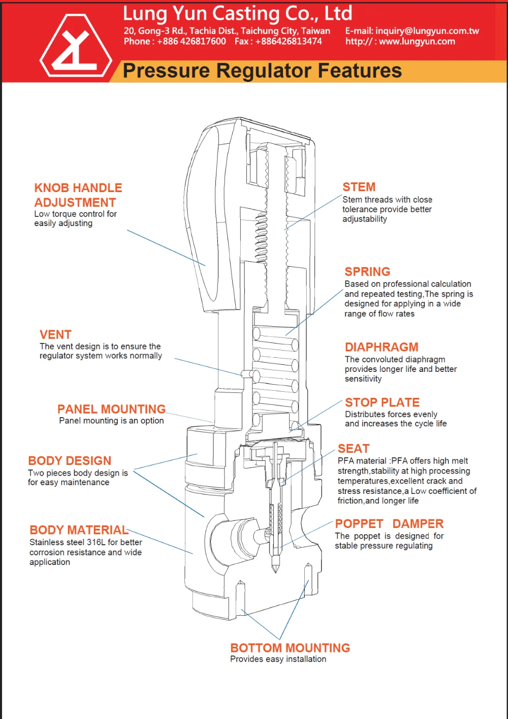 high pressure oxygen nitrogen air gas pressure regulator with gauge