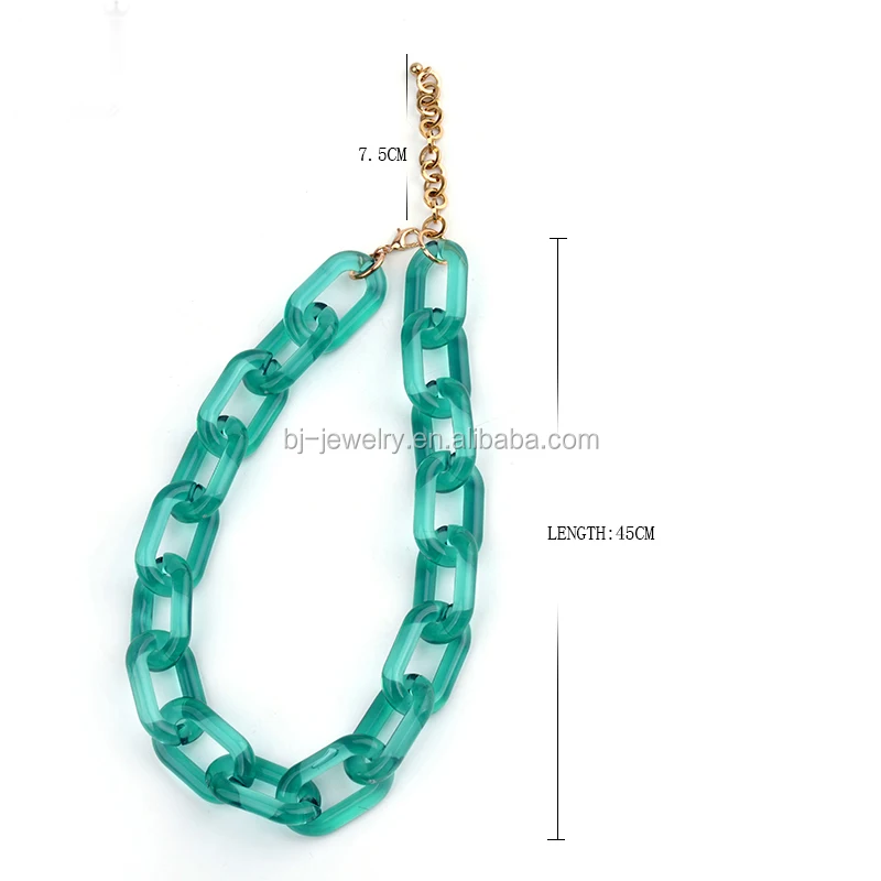 Fashion statement chunky chain plastic women necklace