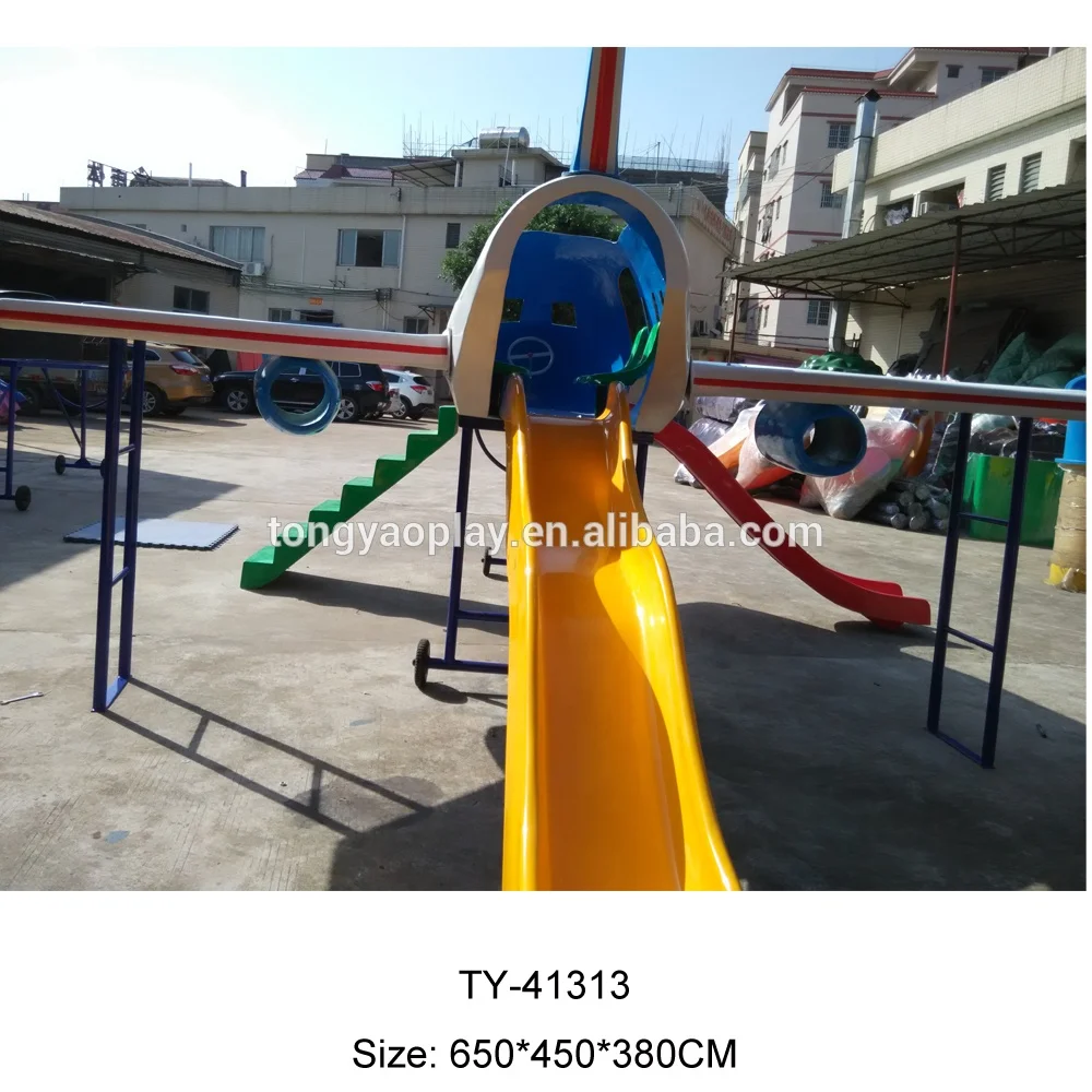 kids toys equipment amusement park Plastic ride outdoor playground children airplane slide