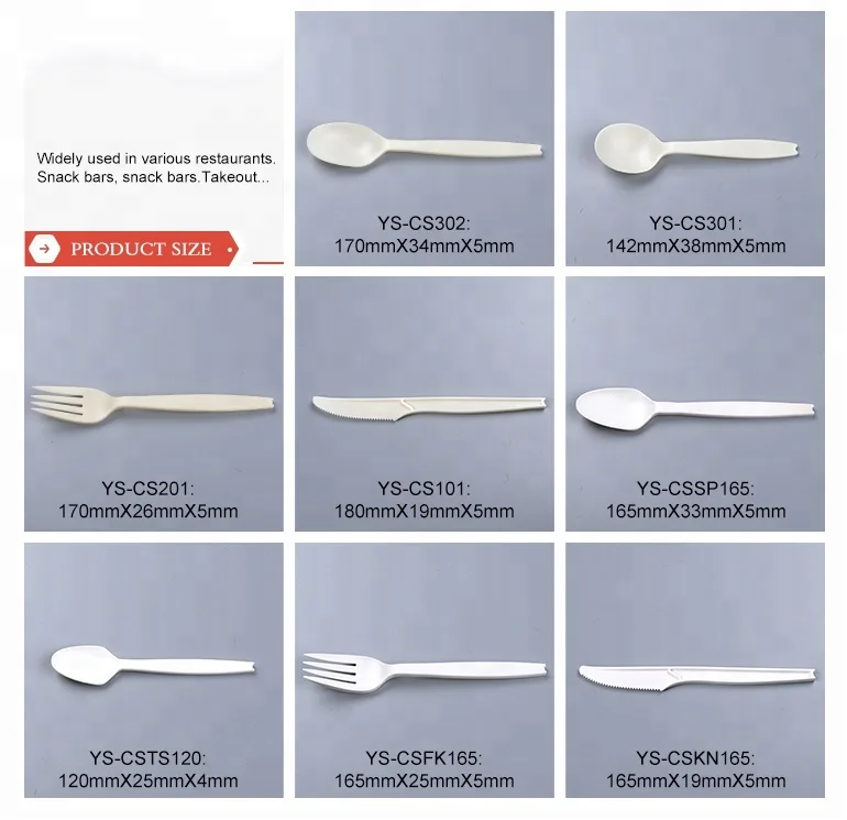 harmless biodegradable disposable plastic corn starch knife for sale