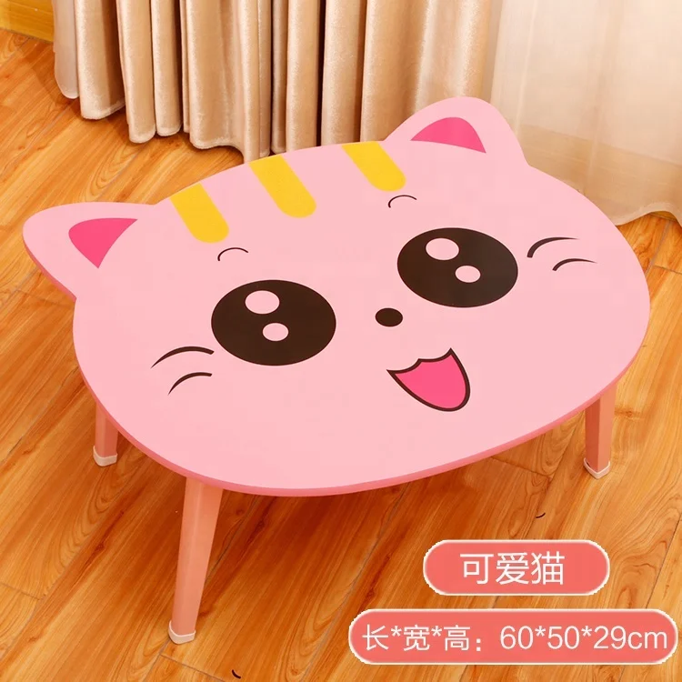 
Colorful cartoon table kids study dinning children table for kindergarten preschool with 4 removable legs 
