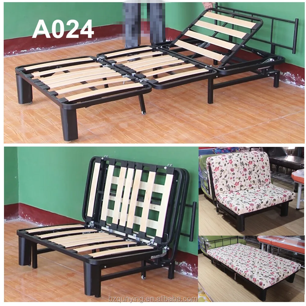 Cheap steel tube and slatted bed frame without mattress