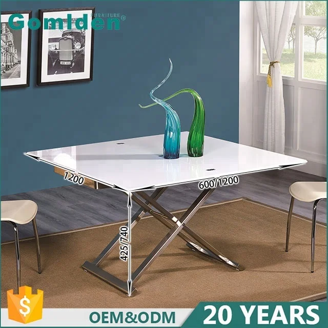 New design transforming dinning room furniture up to down table wood space saving furniture
