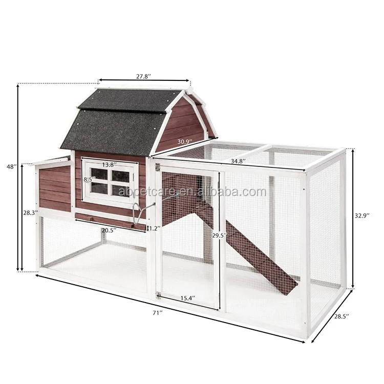 Pet Rabbit Hutch Wooden House Chicken Coop for Small Animals