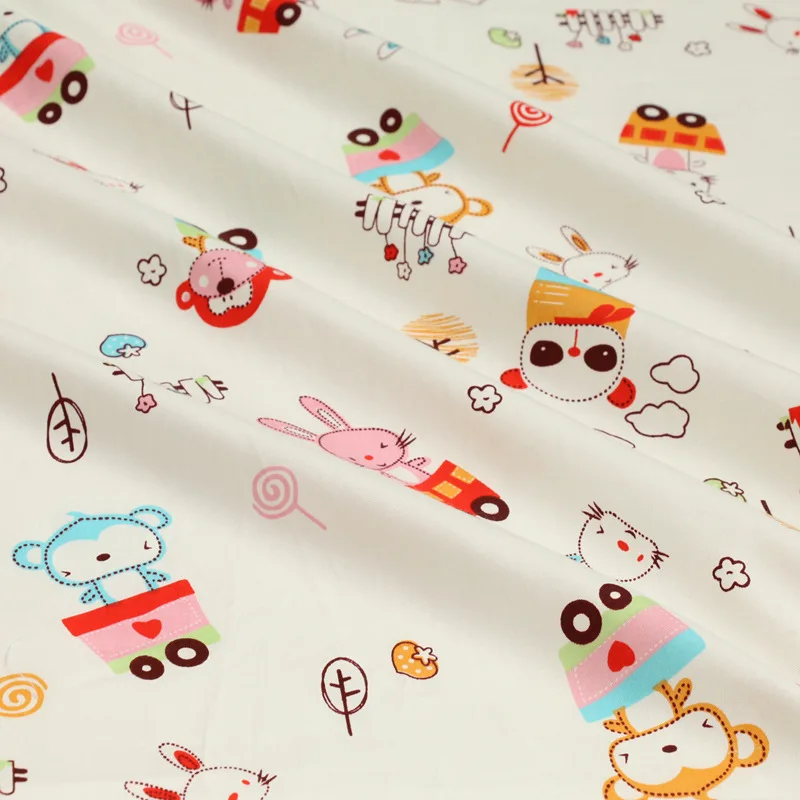 Cartoon design egyptian cotton 200TC bed sheet fabric for baby
