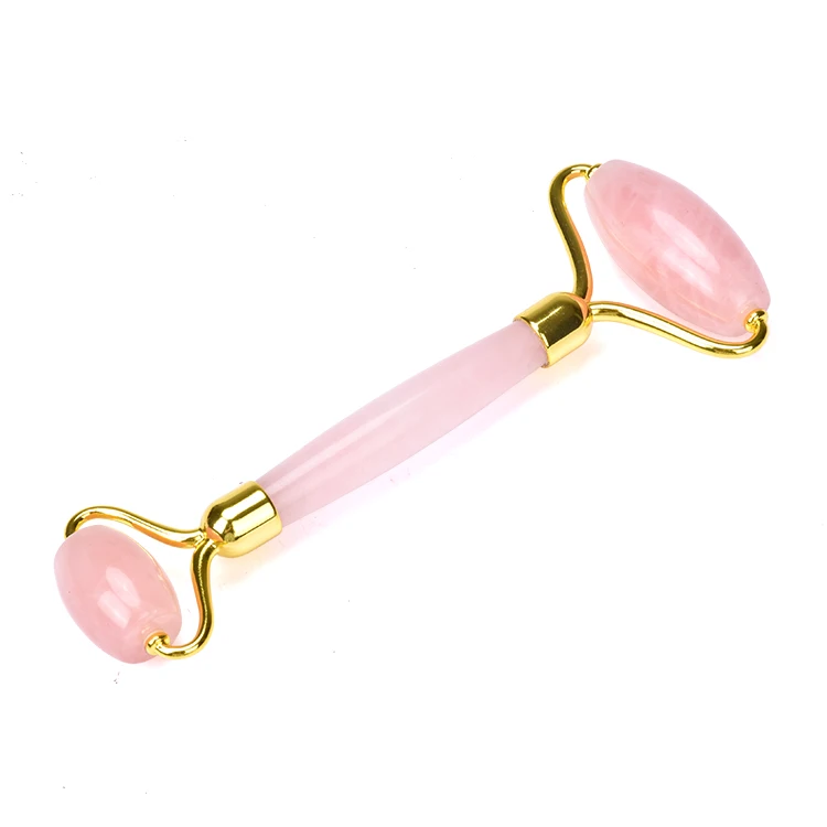 2021 Upgraded Strong arc shape Handle Rose Quartz Roller Jade Roller For Face