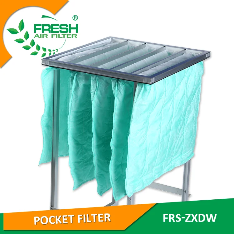 F6 pocket air filter types ahu filter of synthetic fiber