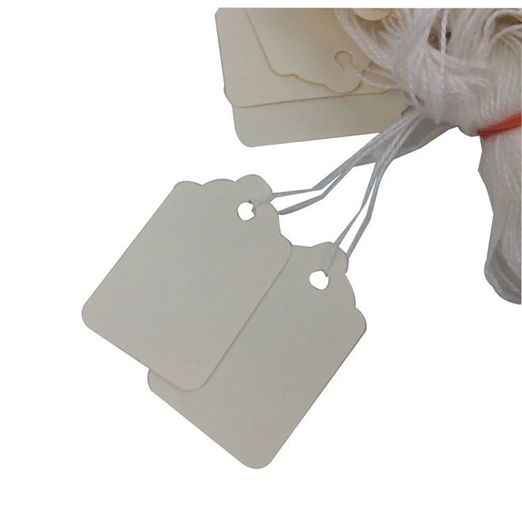 Customized Ivory Board Blank Small  Price Hang Tag with String