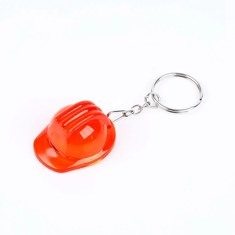 custom plastic keychain cartoon hard hat bottle opener keyring