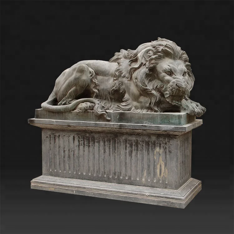 Outdoor Garden decoration life size sculpture  marble stone lion statue for sale