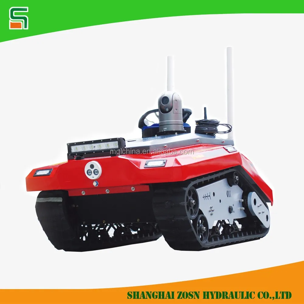 Rubber tracked all terrain forest and in side building rc control unmanned electric fire extinguishing robot