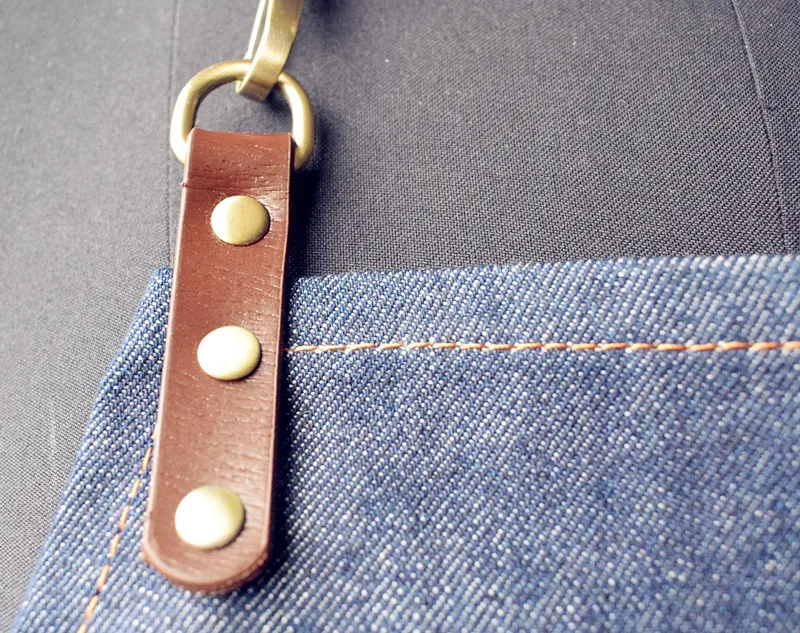 Jamie Oliver Denim Apron /custom high quality denim cross back apron