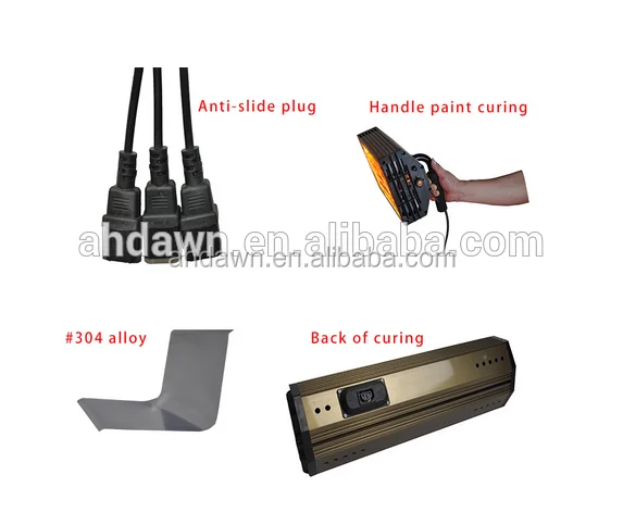 Infrared paint drying curing lamps after sparying coating