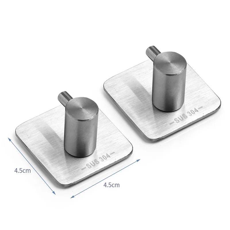 Wholesale customized Stainless Steel Wall Mounted Bathroom Hook Adhesive Hooks Kitchenware Hook