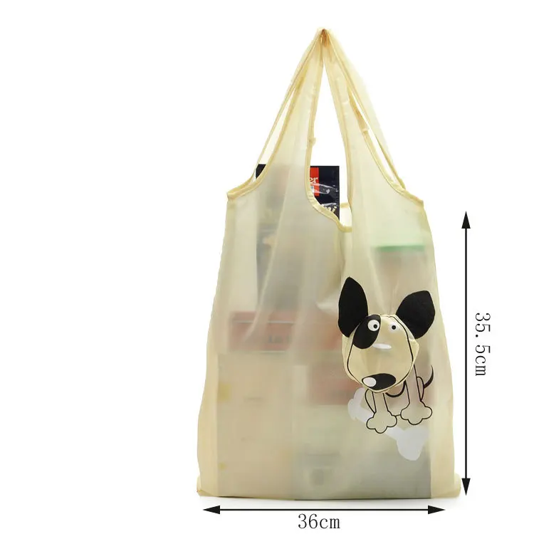 Fashion Foldable Cute Cartoon Shape Animal Portable Shopping Bag custom Logo