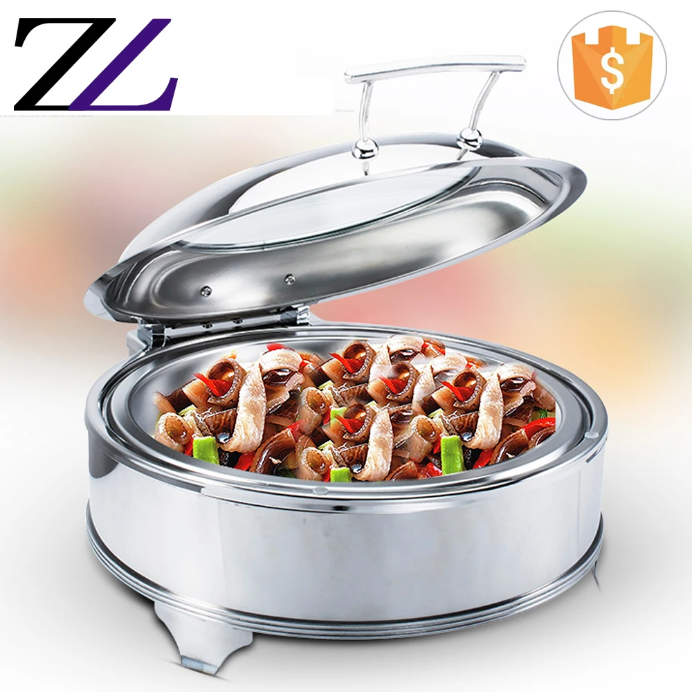5 star hotel kitchen equipment buffet induction cooker with GN pan luxury glass lid chafing dish price in dubai