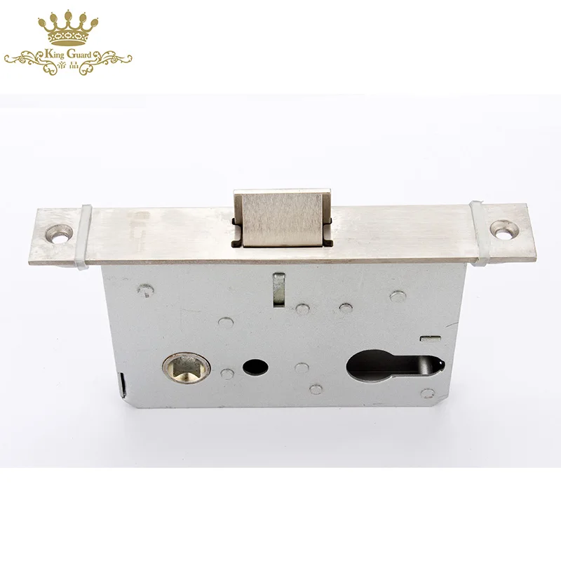 Aluminum alloy long plate handle lock wooden door mute silver simple interior door handle lock set