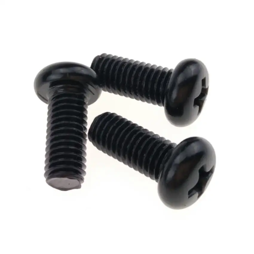 
Pan Head Machine Screws M5 Black Galvanized Steel Flat Point 