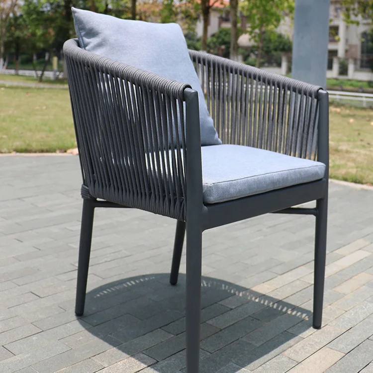 Latest Design Woven Rope Dining Table Chair Outdoor Garden Furniture