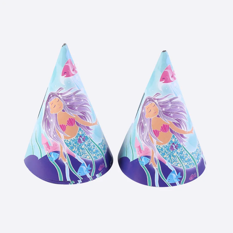Новый продукт, набор праздничных принадлежностей «русалка», 9 дюймов, обеденные тарелки, салфетки, бумажная чашка для детей, украшение для дня рождения, оптовая продажа