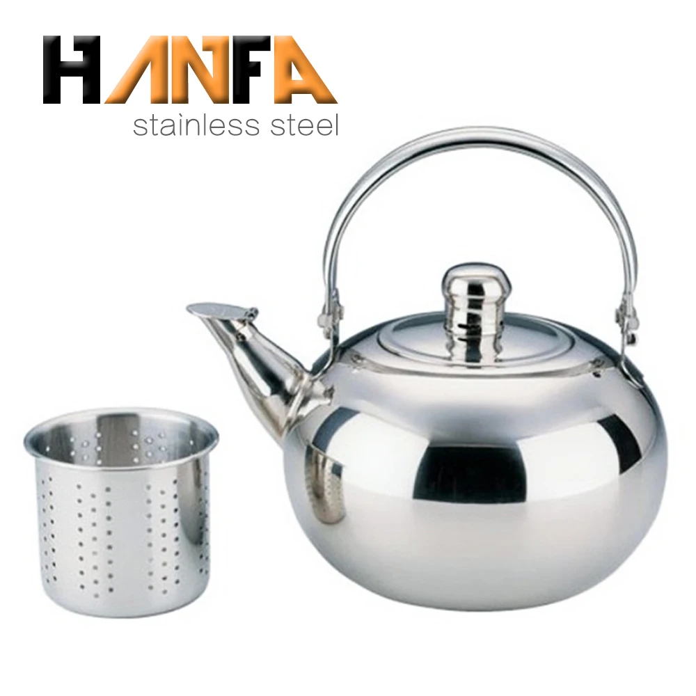 Wholesale induction turkish tea kettle stainless steel teapot with strainer