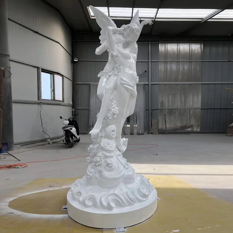 White Life-size Resin Greek love Angel Statues Fiberglass Sculpture for Sale