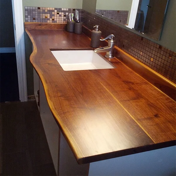 
High End Home Furniture Table Solid Wood Bathroom Vanity Cabinet Wood Slab 