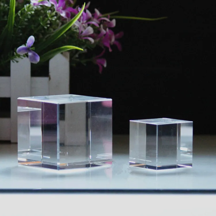 regular blank solid crystal glass cube wholesale