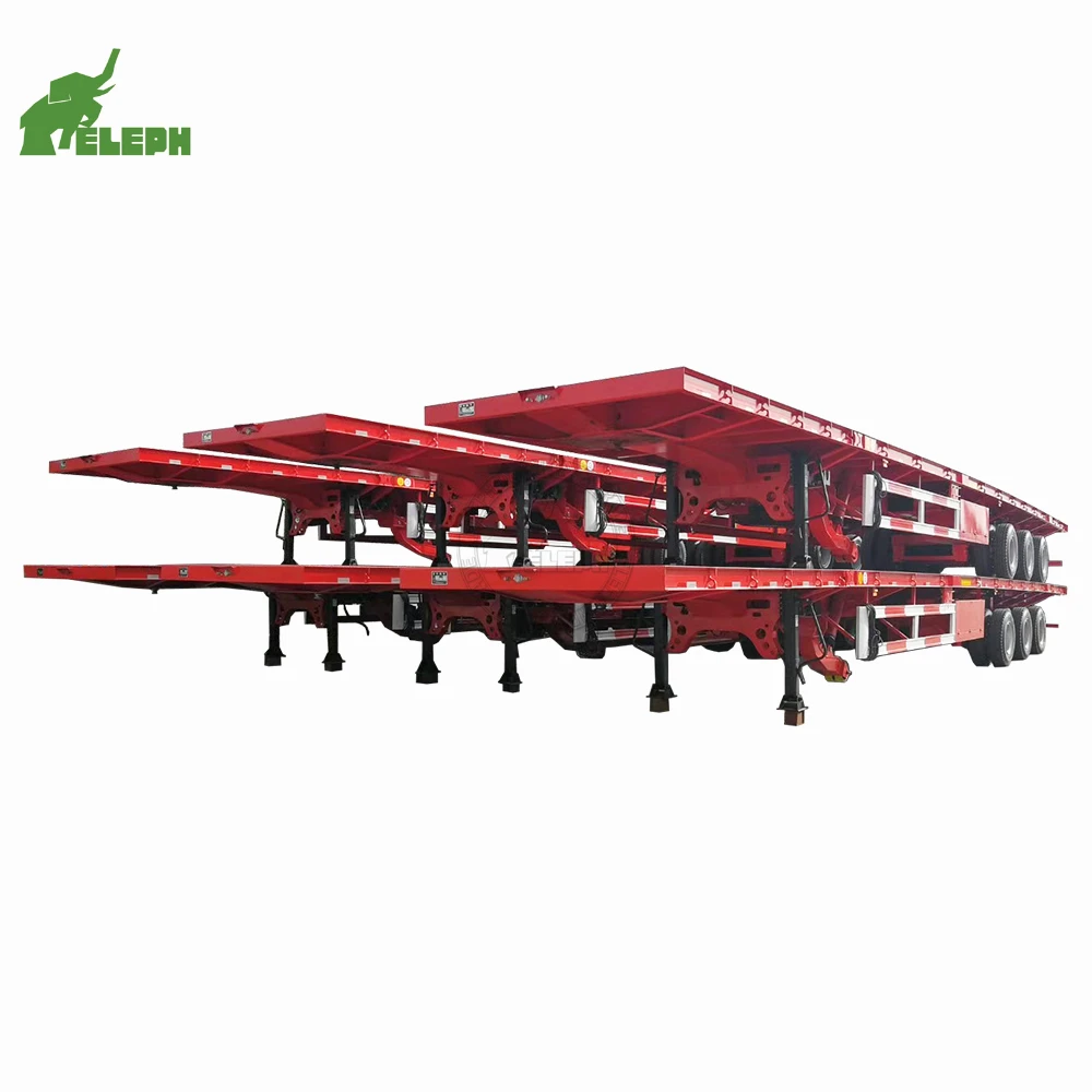40 ton 50 ton 40 feet container transportation 3 axles truck high bed flatbed trailer 3 axle semi trailer