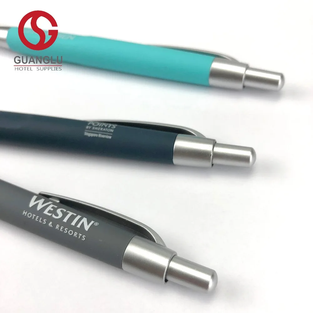 Promotional Hotel Rubber Plastic Ballpoint Pen