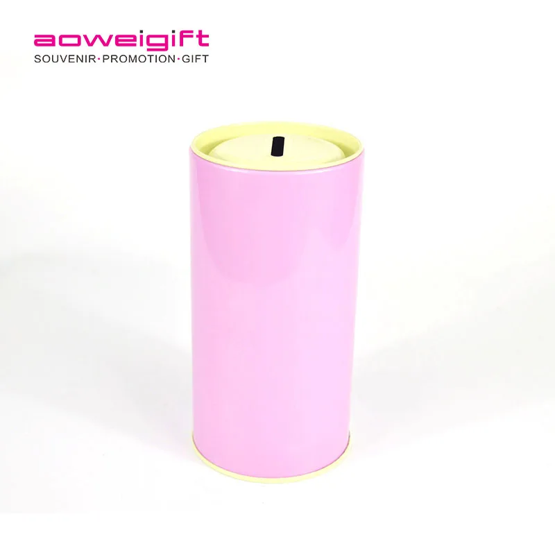 New style Coin Pots Multicolor Cylindrical tin piggy bank