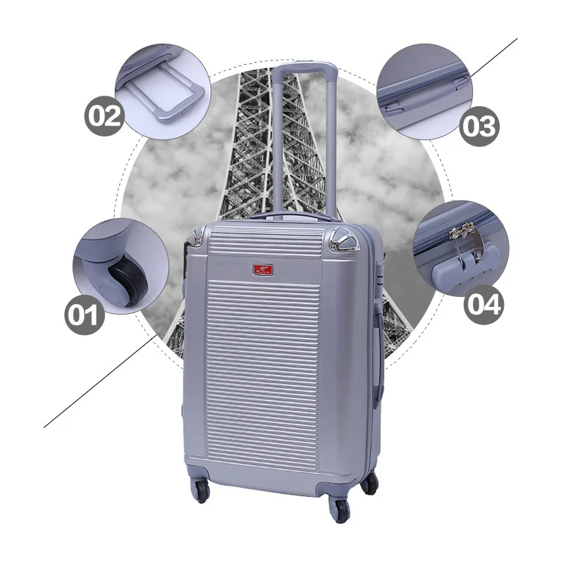 
European Hot Sale 3 Piece ABS Travelling Luggage Set 