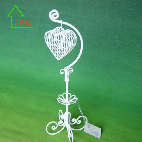 
Dolls House Miniature Furniture White Wire flowerpots stand 