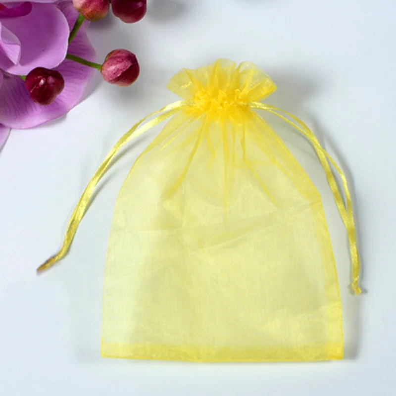 Colorful Reusable  Fashionable Custom Printed Organza Drawstring Gift Bag