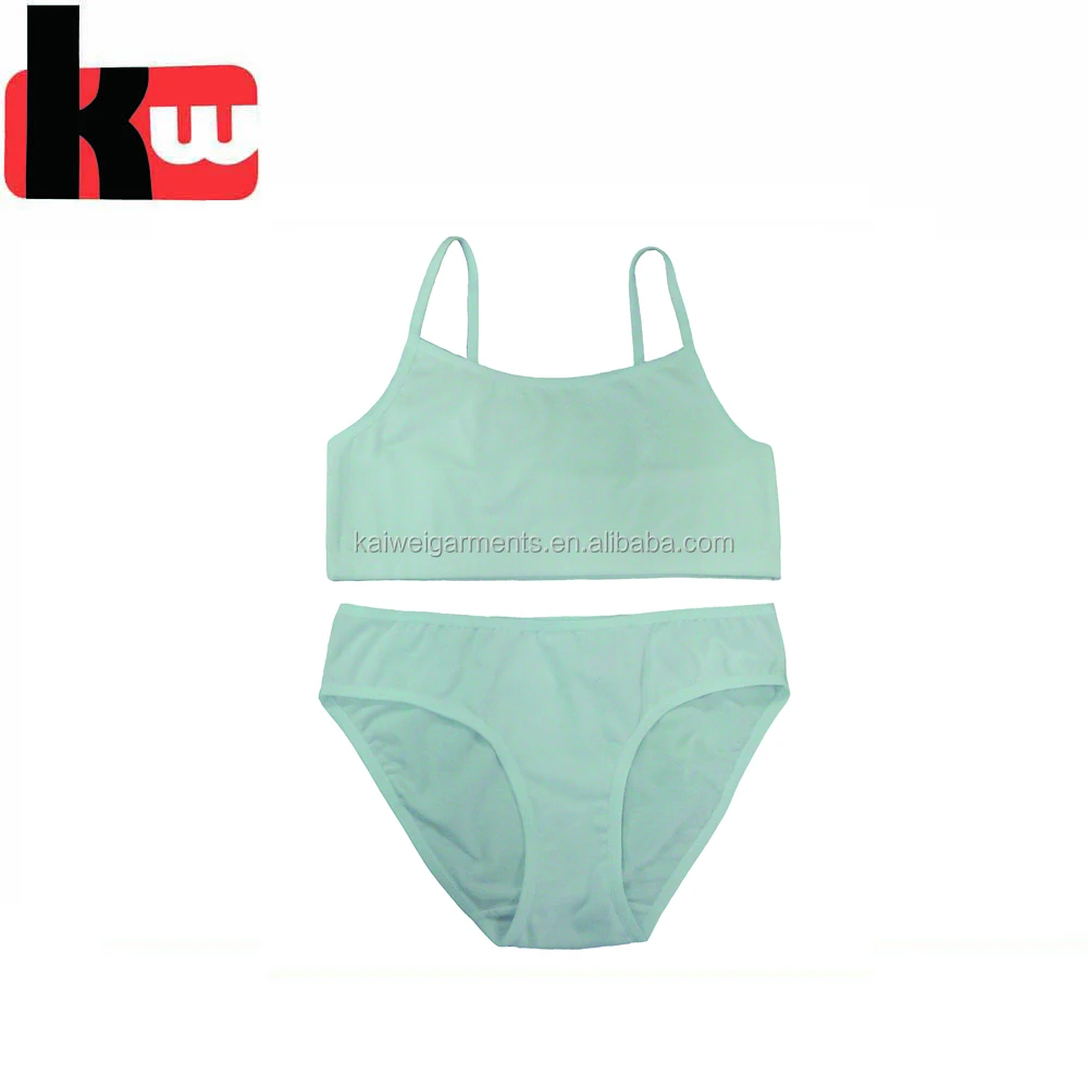 Young Girl Underwear Basic Style Bra Panties Sets Teenage Cotton Bra Set