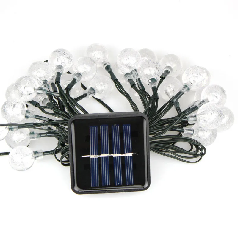 Led Glass Christmas Ball String Lights Solar Powered  For Christmas Tree Decorations