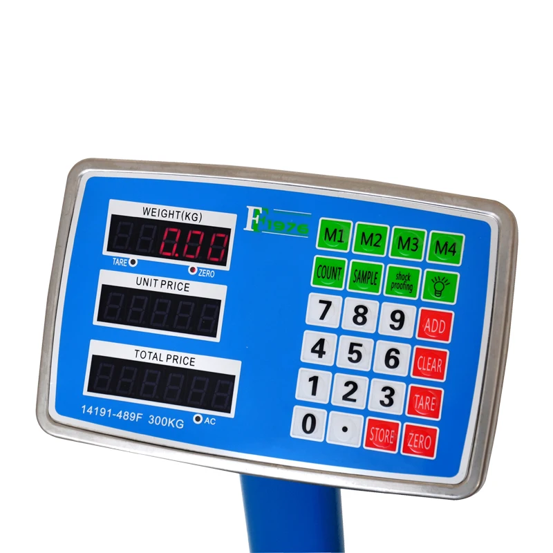 FF1976-489F 300kg Electronic digital Price Computing Platform Bench Scale Plastic key Corrugated steel platform