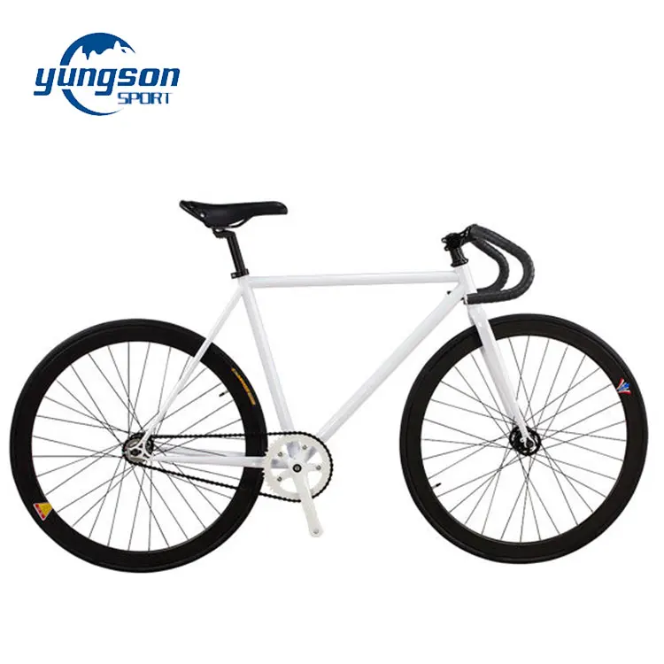 fixed gear bike 700c single speed track bicycle white frame black wheel sexless diy